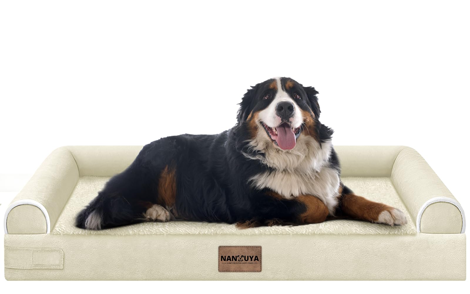 NANUYA large dog bed hero setup shows spacious 43x37 inch resting area for big dogs