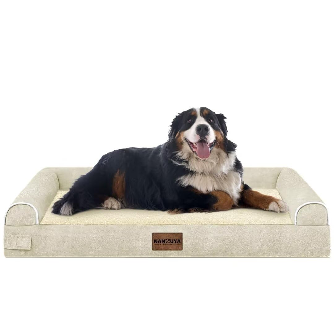 NANUYA large dog bed non-slip bottom ensures stable resting for pets