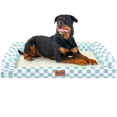 NANUYA large dog bed with orthopedic egg crate foam supports joints and comfort.