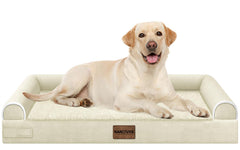 NANUYA large dog bed showing orthopedic egg crate foam for joint support