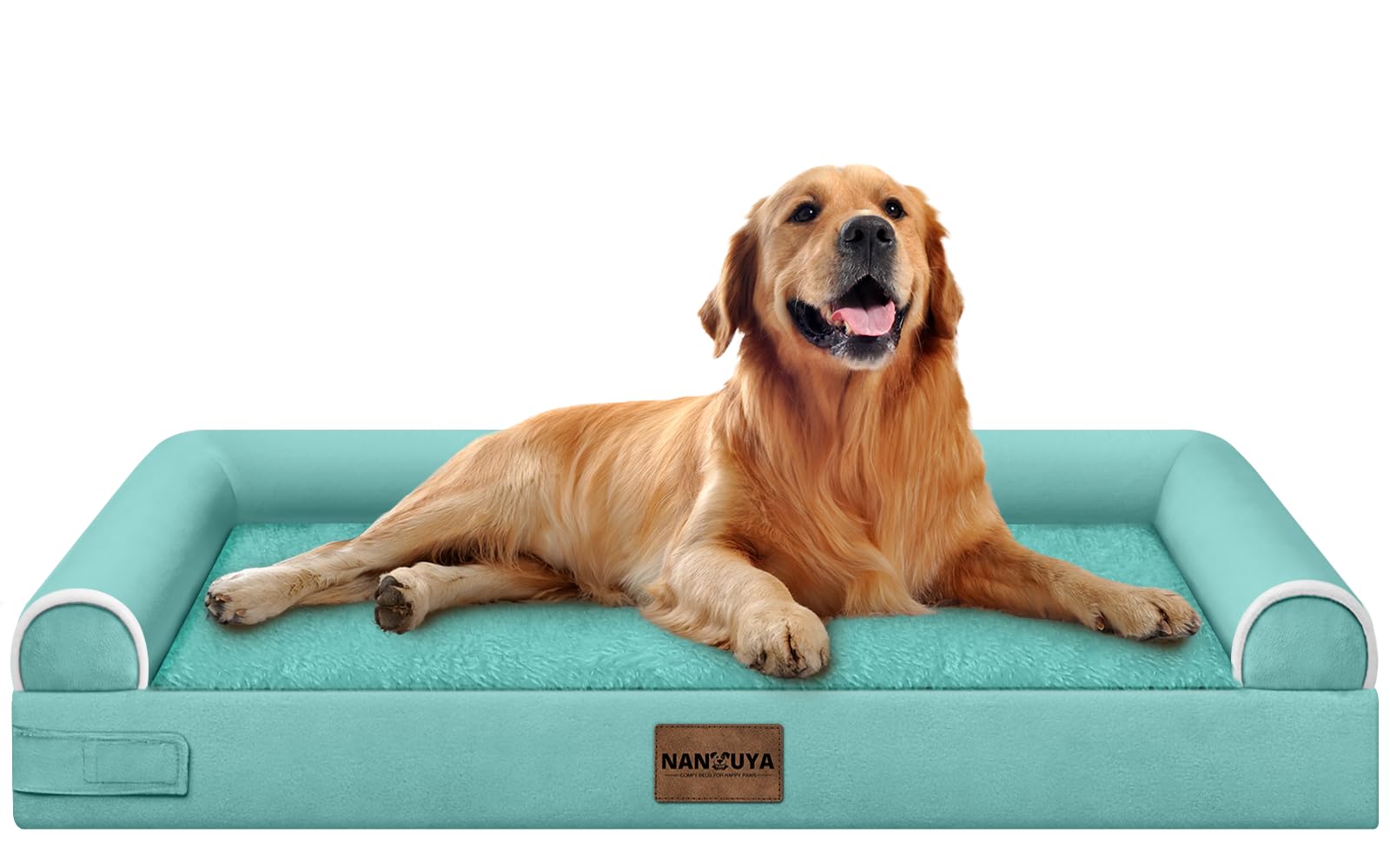 NANUYA large dog bed with orthopedic egg crate foam supports joints for restful sleep.