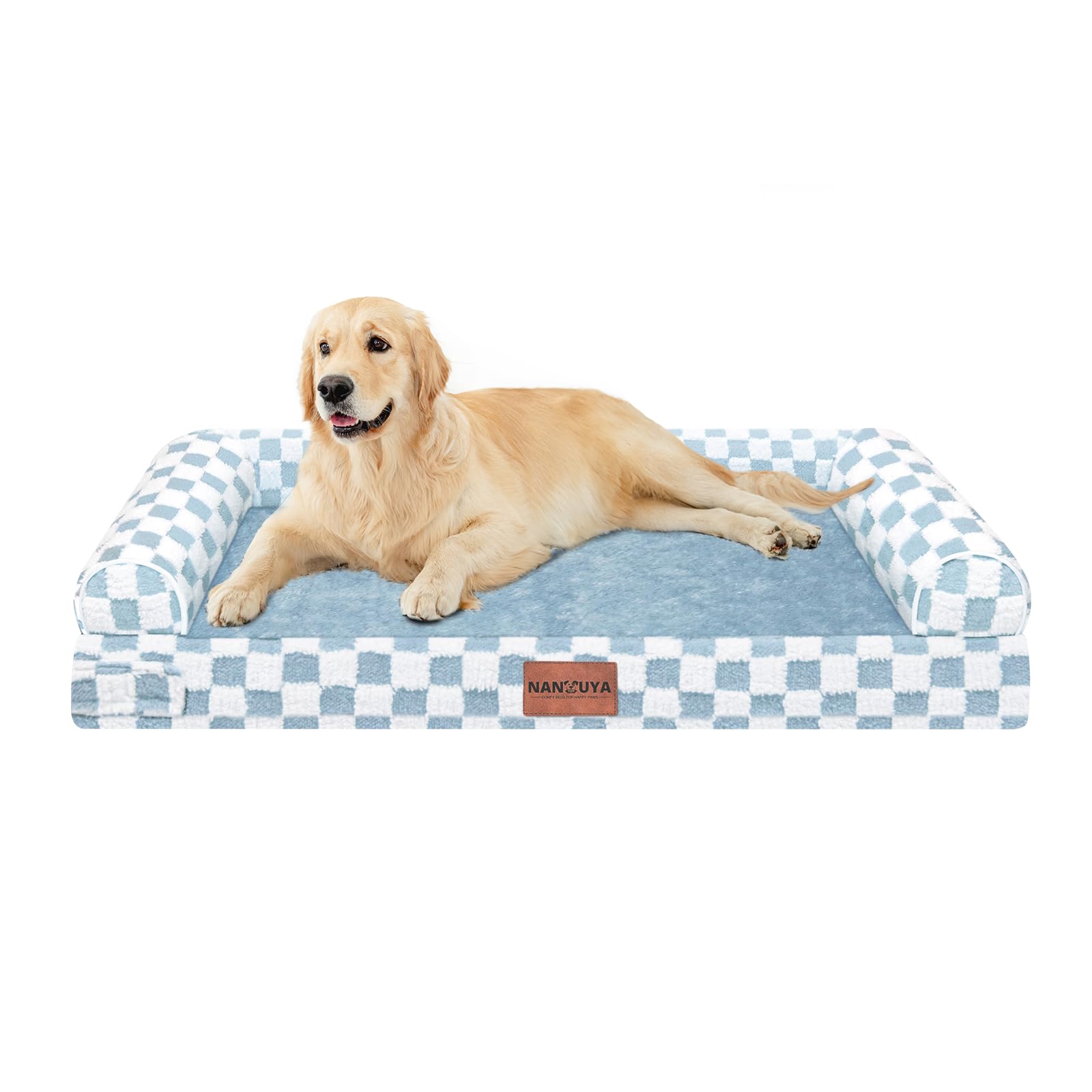 NANUYA large dog bed with orthopedic egg crate foam for joint support and restful sleep.