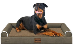 NANUYA large-dog-bed orthopedic-foam closeup with joint-supporting egg-crate foam.