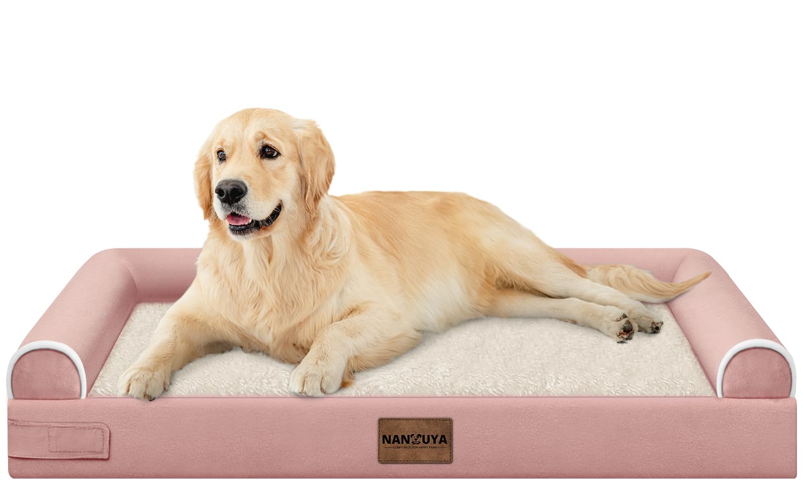 NANUYA large dog bed orthopedic foam top view shows joint support