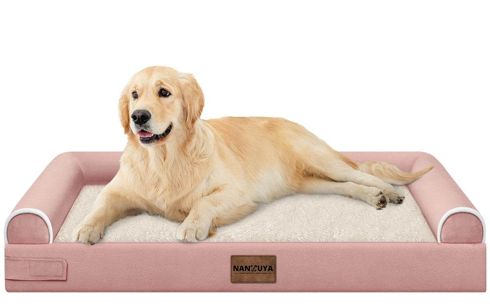 NANUYA large dog bed orthopedic foam top view shows joint support