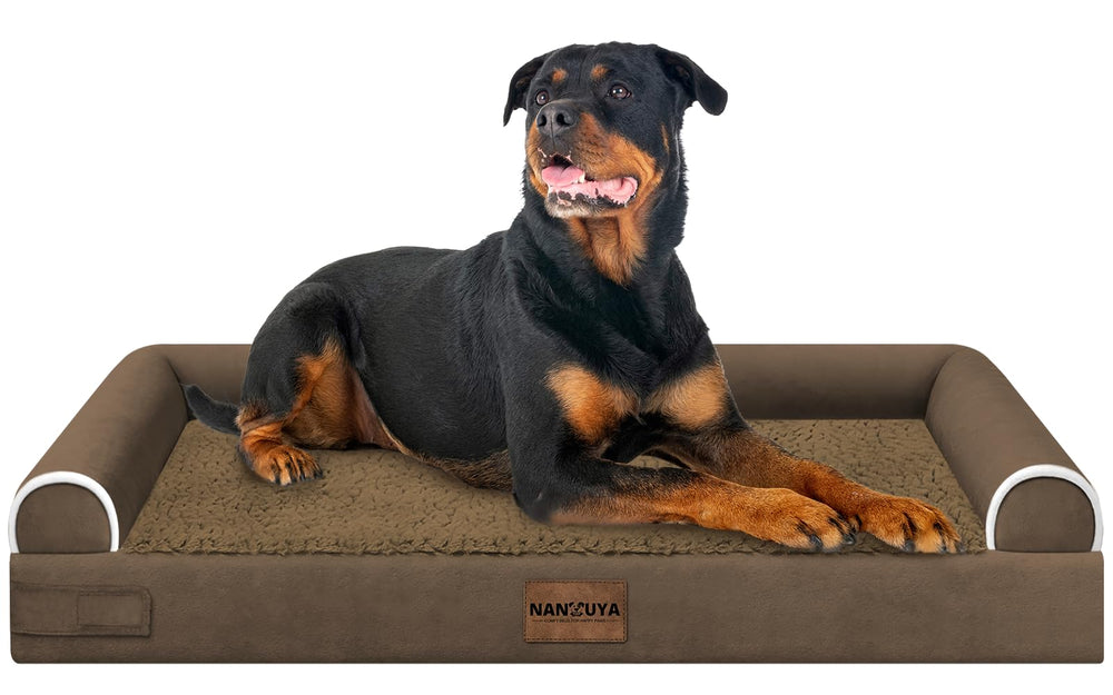 NANUYA large dog bed with orthopedic foam provides joint support.