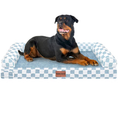 NANUYA large dog bed orthopedic grid blue showcases 3-inch egg crate foam for pressure relief.