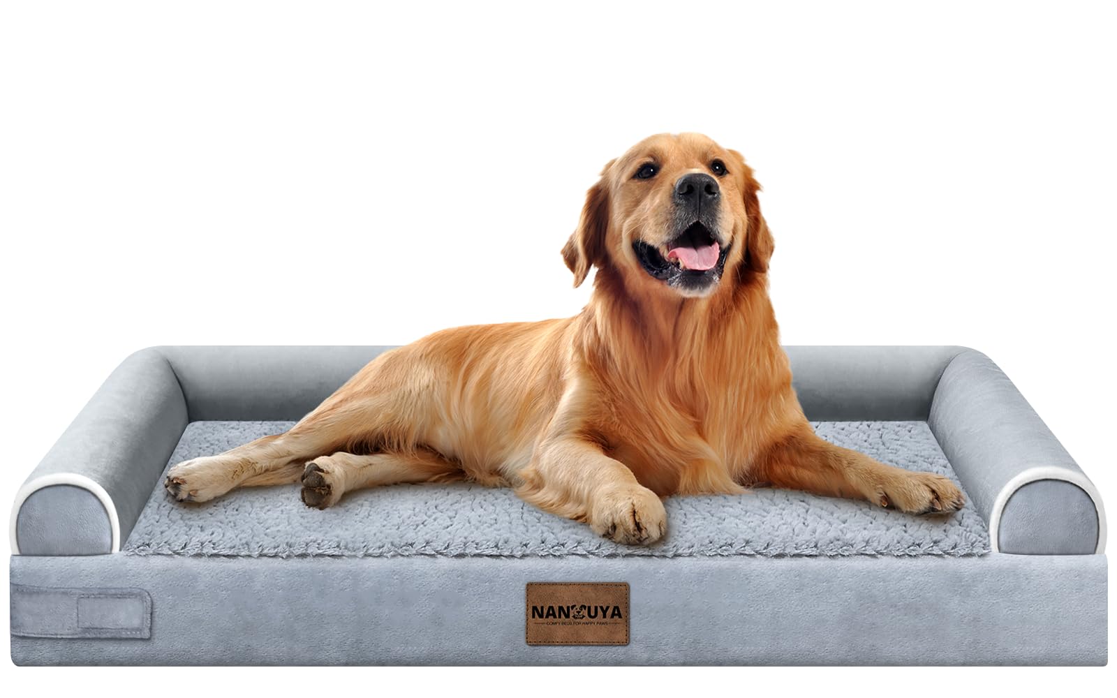 NANUYA large-dog-bed-orthopedic-memory-foam-top view shows joint-supporting comfort.