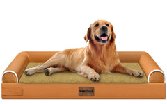 NANUYA large dog bed orthopedic orange showing supportive surface for joints and deep sleep
