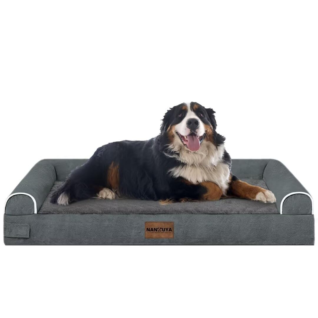 NANUYA Large Dog Bed oversized sleep area supports bigger dogs.