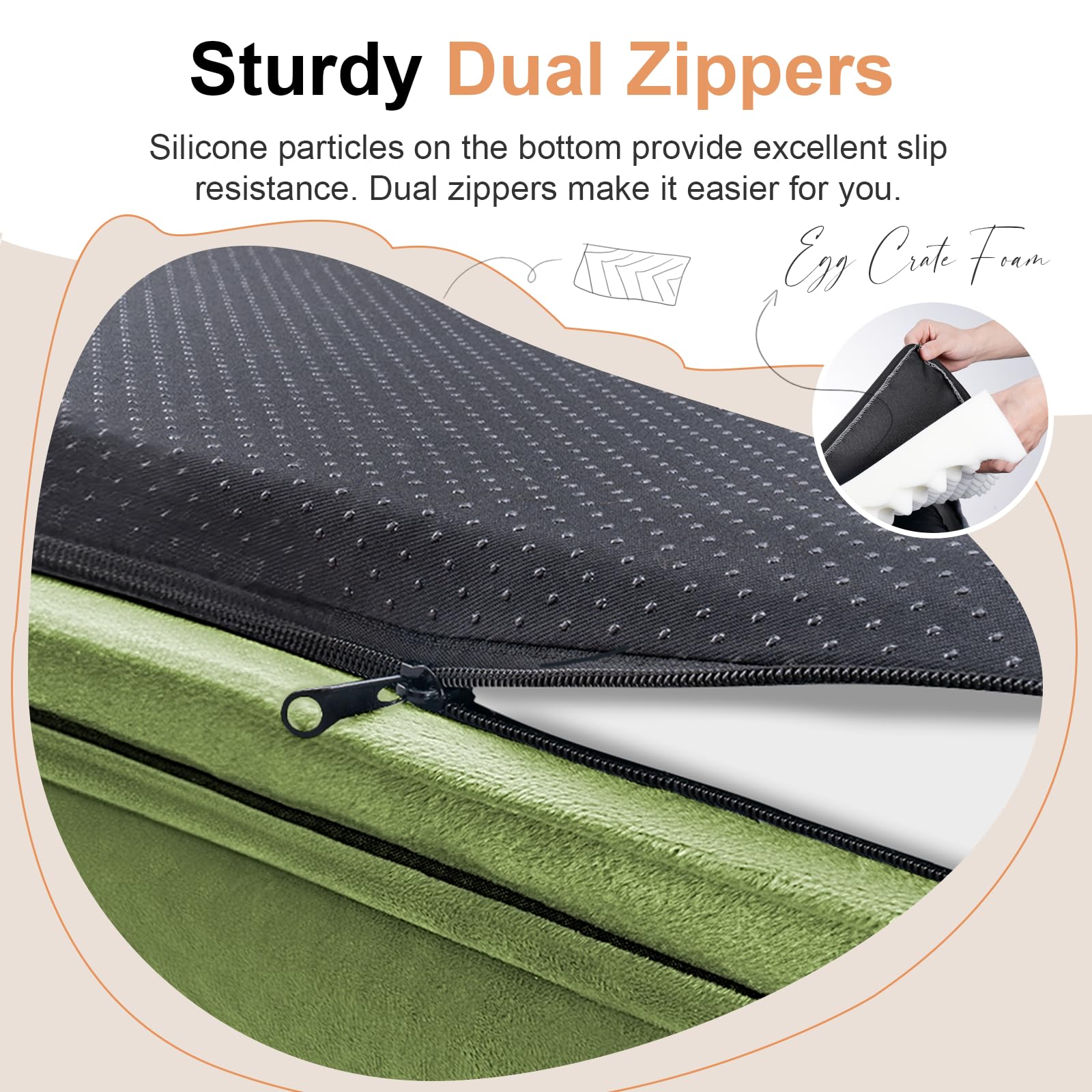 NANUYA removable cover zipper for easy cleaning and replacement