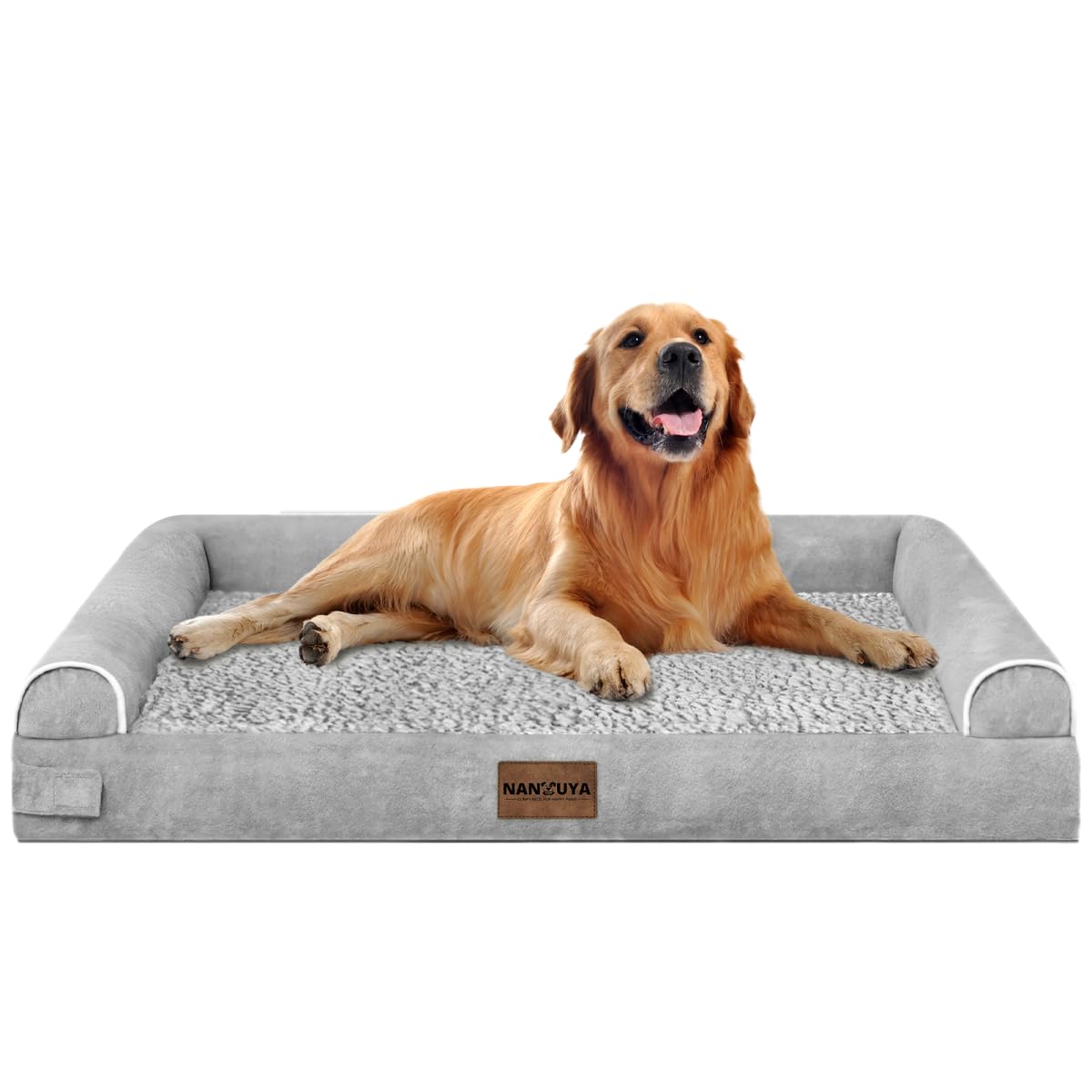 NANUYA large-dog-bed-size-comparison-illustration demonstrates ample space for XL dogs.
