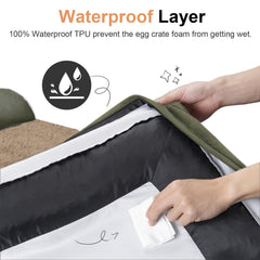 NANUYA large dog bed waterproof cover protects foam from spills and accidents.