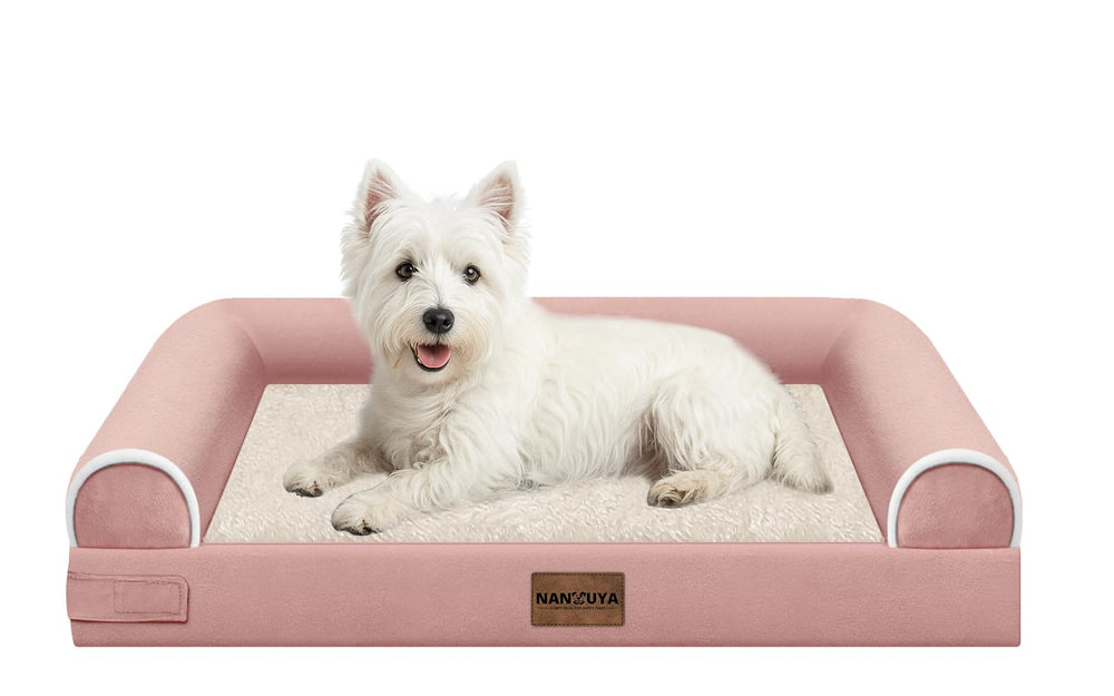 NANUYA medium dog bed with orthopedic egg crate foam offers balanced support.