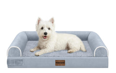 NANUYA medium dog bed with orthopedic egg crate foam supports joints for restful sleep.