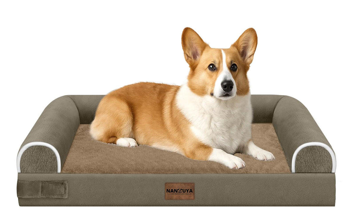 NANUYA medium large dog bed orthopedic egg crate foam for joint support and restful sleep.