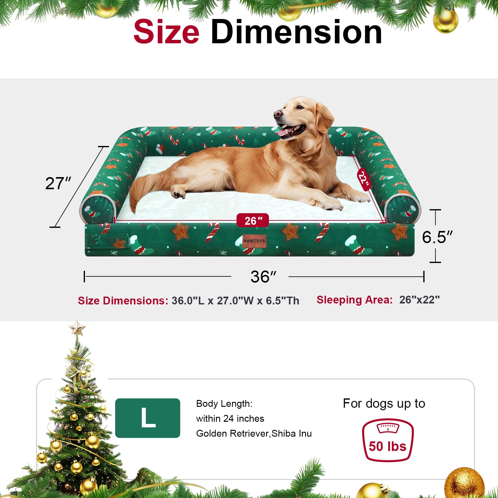 NANUYA non-slip bottom keeps the green bed stable on floors