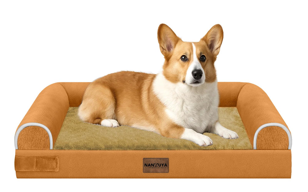 NANUYA orthopedic dog bed with egg crate foam supports joints for restful sleep