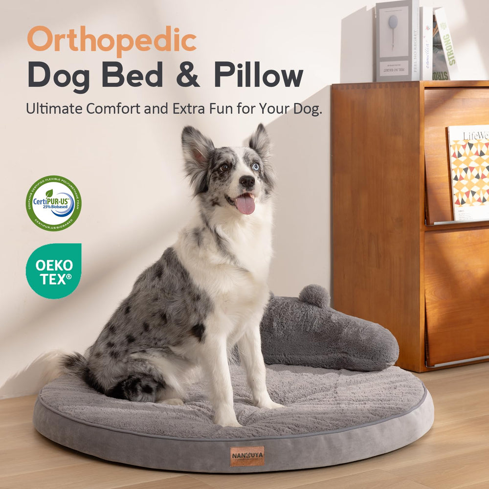 NANUYA orthopedic dog mattress supports joints for comfortable resting.