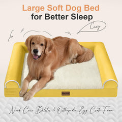 NANUYA orthopedic egg crate-foam close-up highlights joint-friendly support for large breeds.