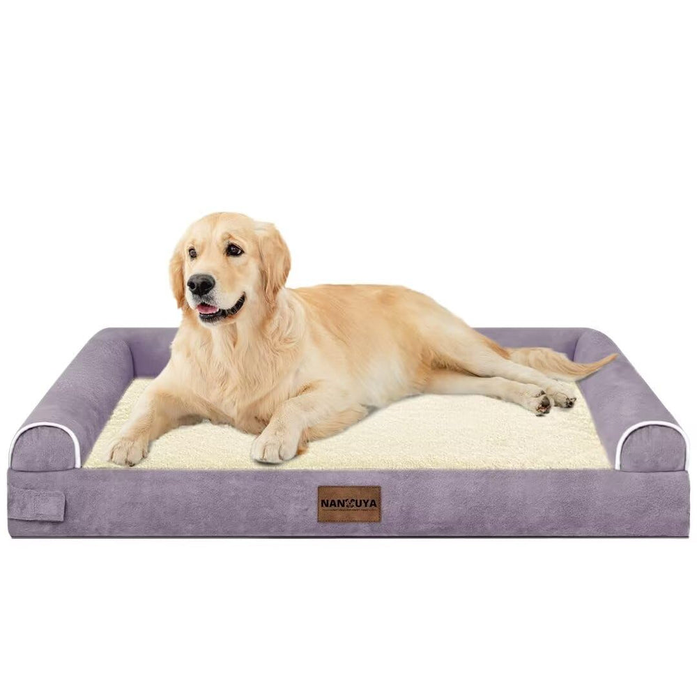 Nanuya purple dog bed blends with home decor while delivering cozy support.