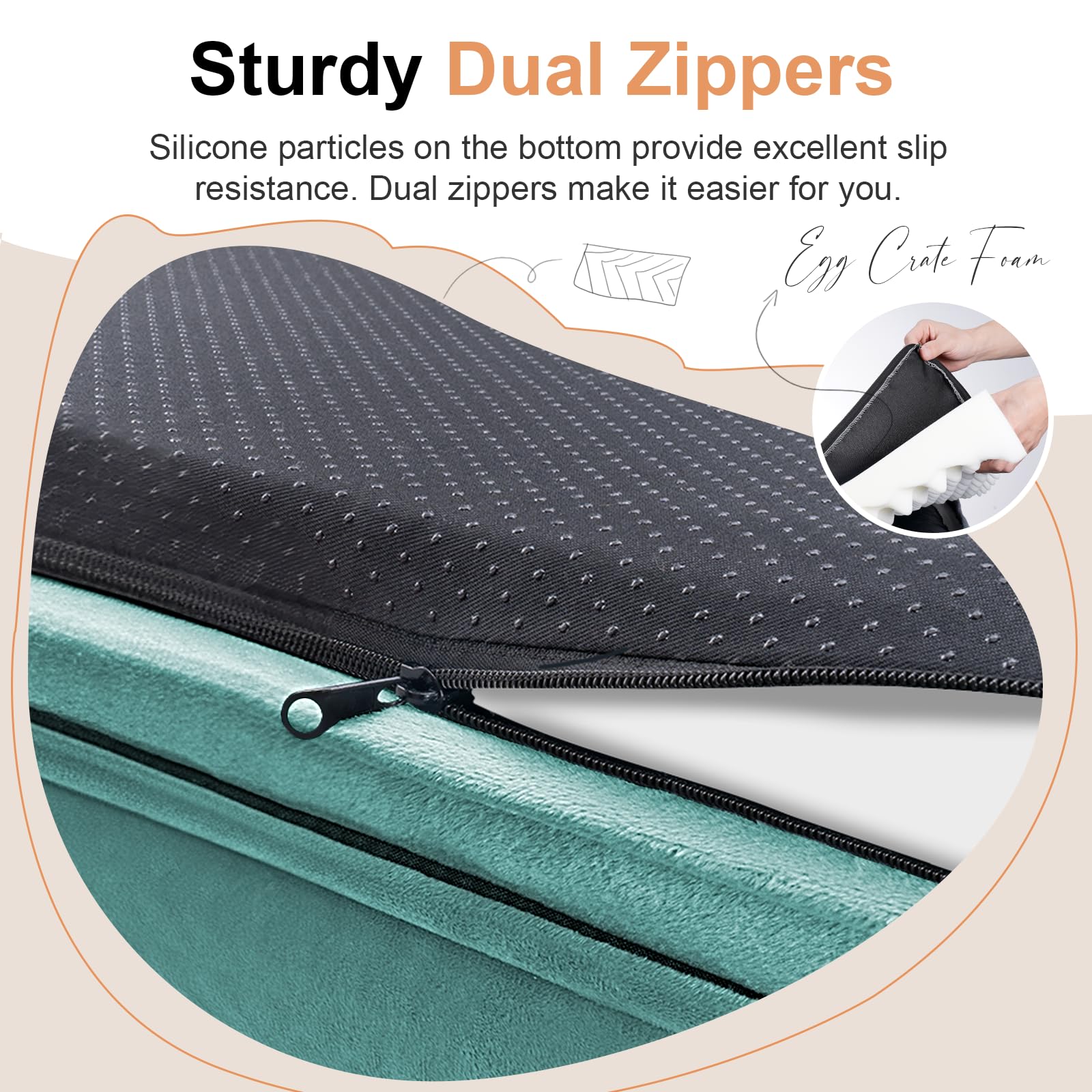 NANUYA removable cover with dual zippers simplifies washing and care routine.