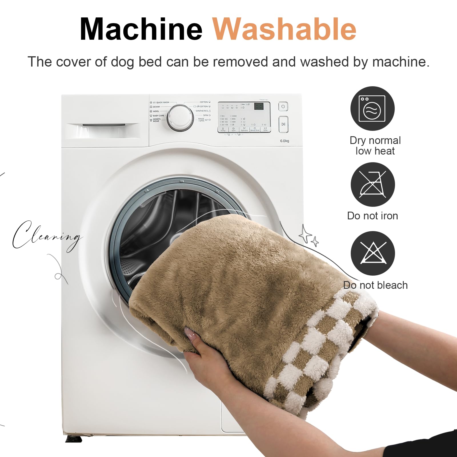 NANUYA removable cover with dual zippers for easy washing.