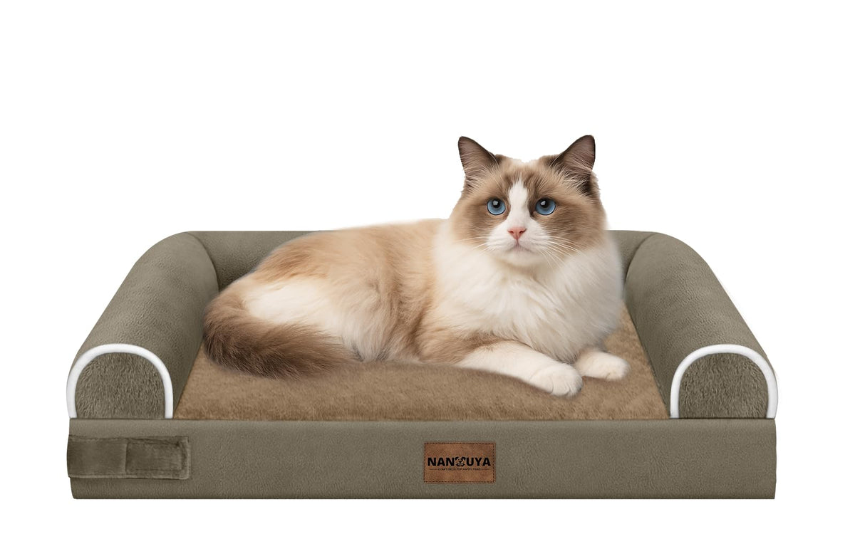 NANUYA small dog bed with egg-crate foam offering supportive comfort for petite pets.