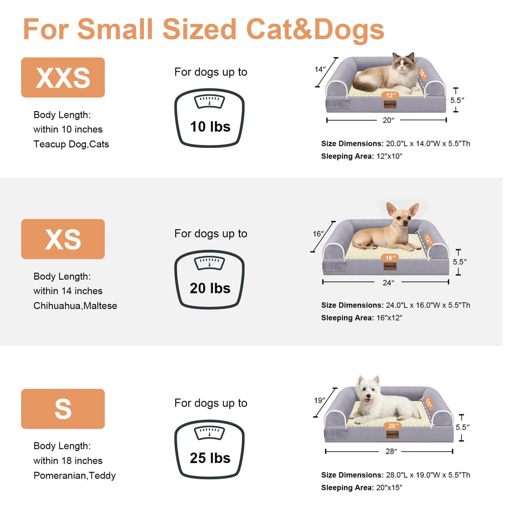 NANUYA small dog bed non-slip bottom keeps petite pets steady on smooth floors