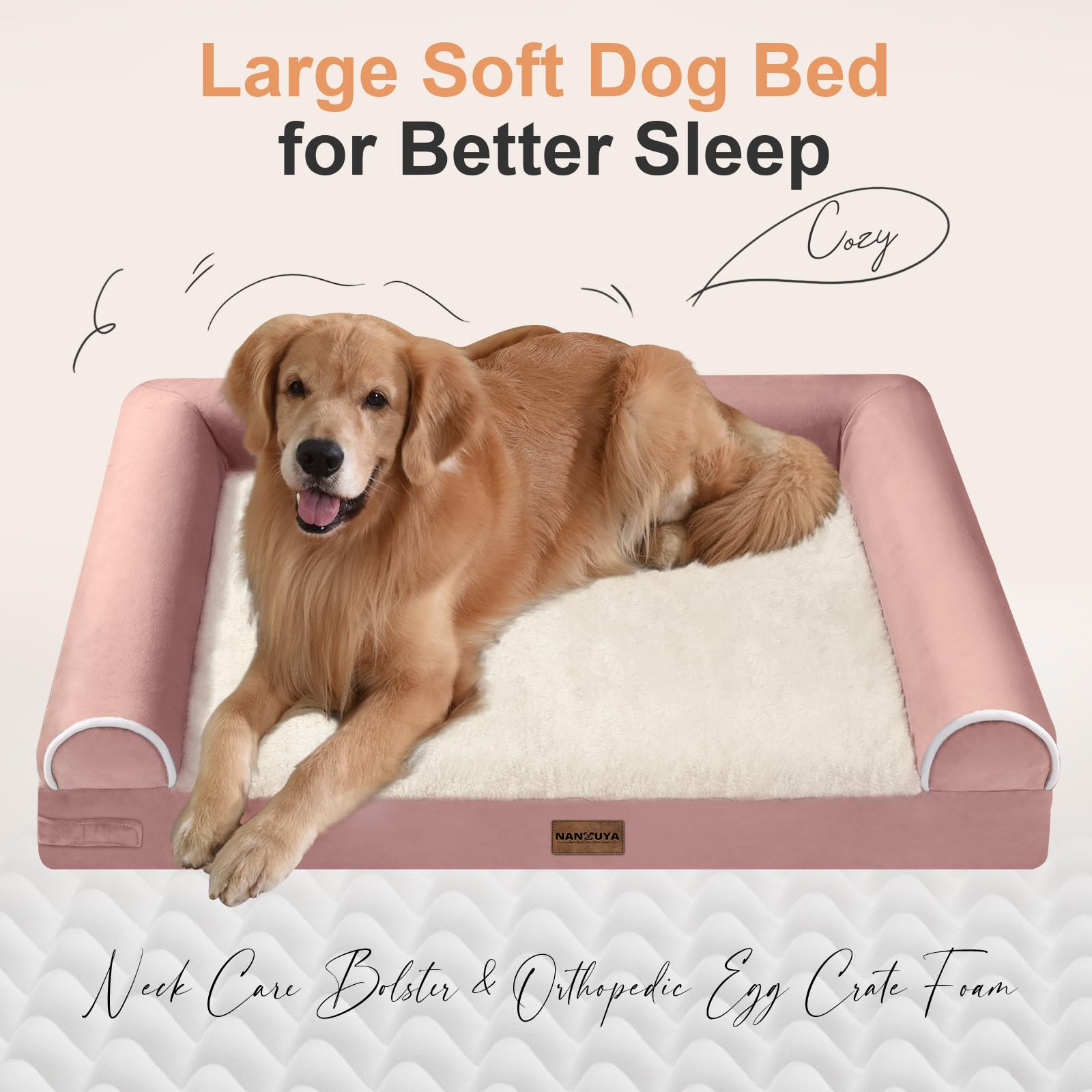 NANUYA soft velvet waterproof surface keeps foam clean while remaining cozy.