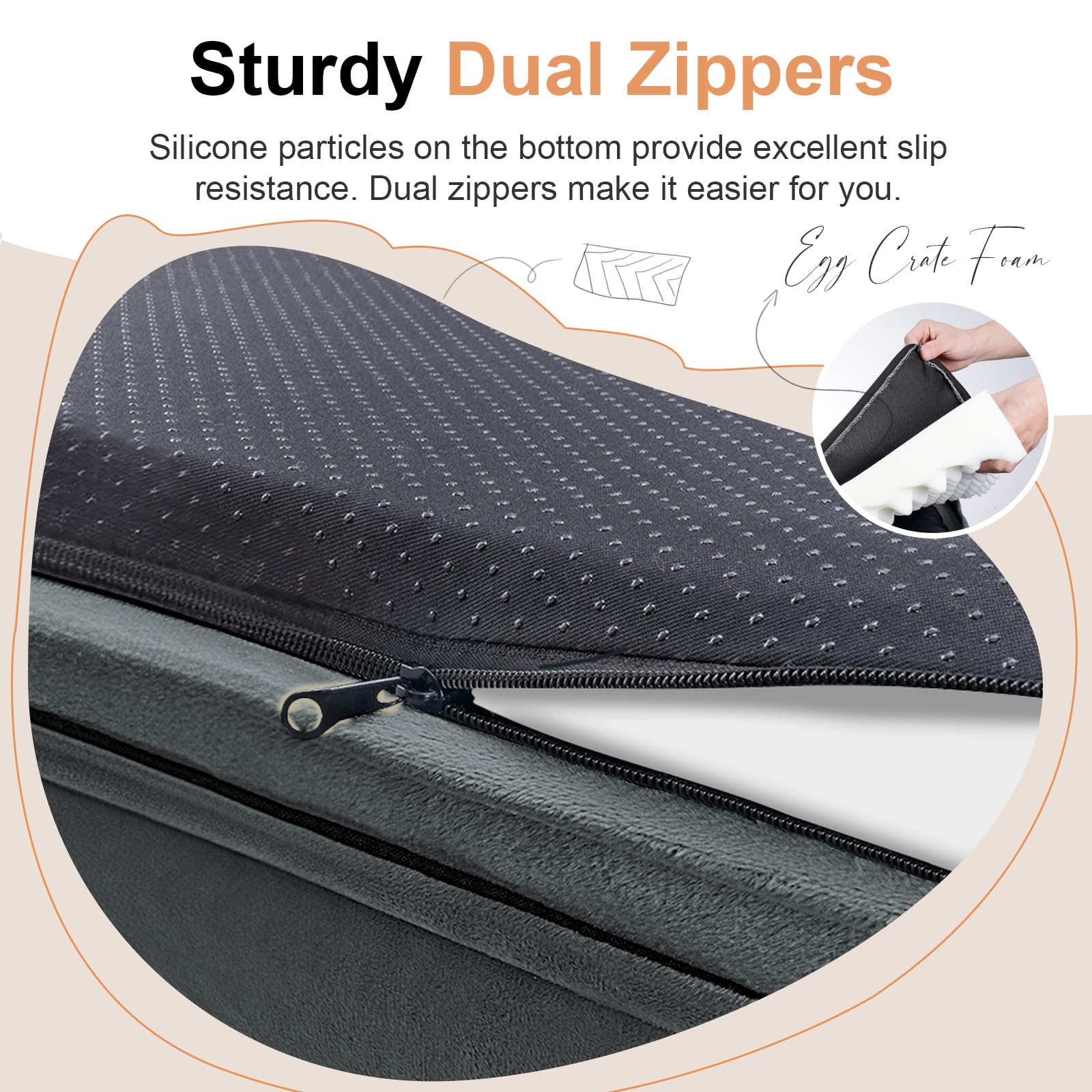 NANUYA three-sided bolster closeup for head and neck comfort.