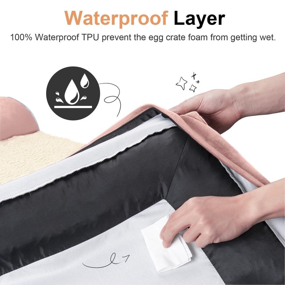 NANUYA three-sided bolster nest design provides cozy head and neck support.