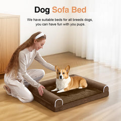 NANUYA three-sided bolster bed provides secure, cozy nesting for small dogs