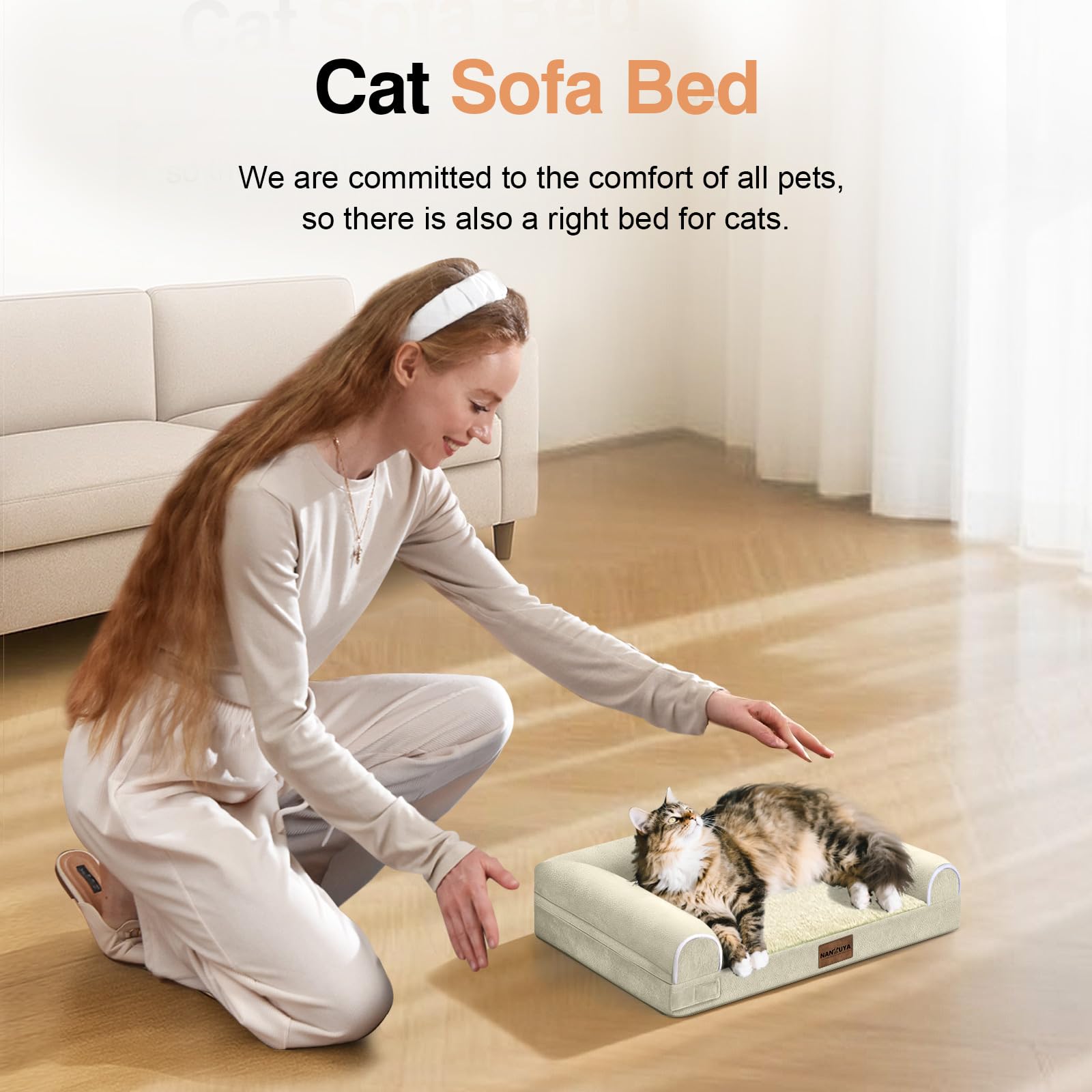 NANUYA three-sided-bolster shows secure edge support for curling or stretching