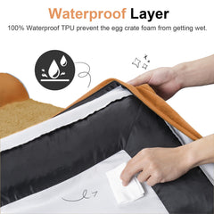 NANUYA waterproof cover on dog bed protecting foam from spills