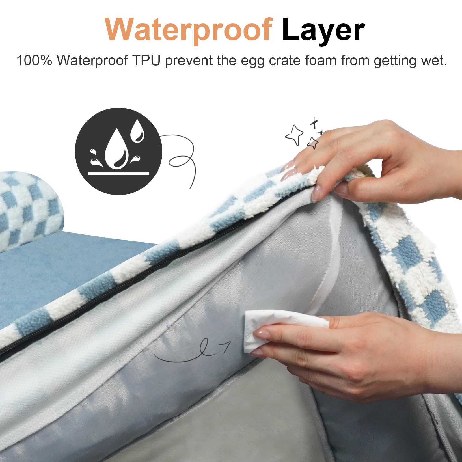 NANUYA waterproof inner liner keeps the mattress dry and clean.