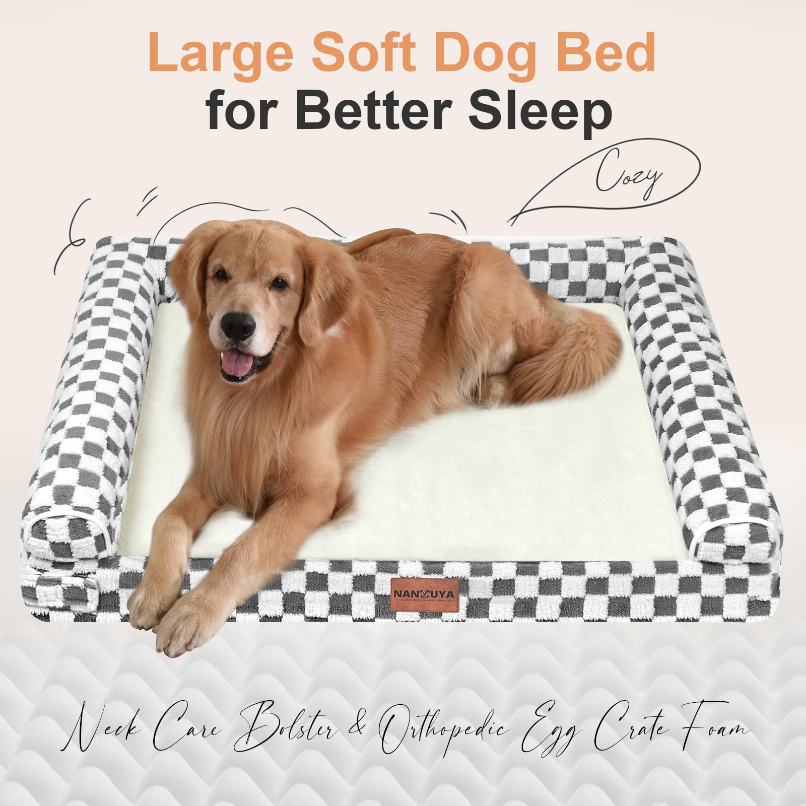 NANUYA xl bolster area displaying 3-sided design for neck comfort
