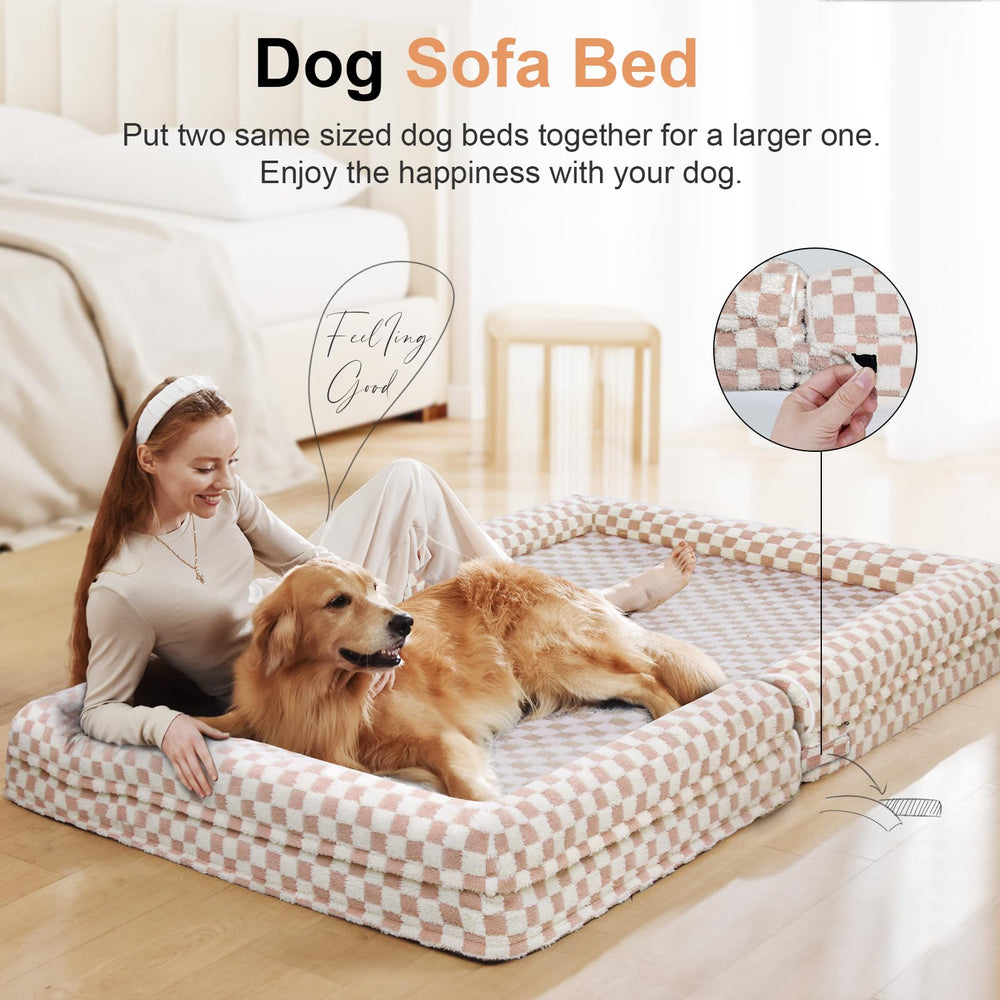 NANUYA dog bed 3-sided bolster provides head and neck support