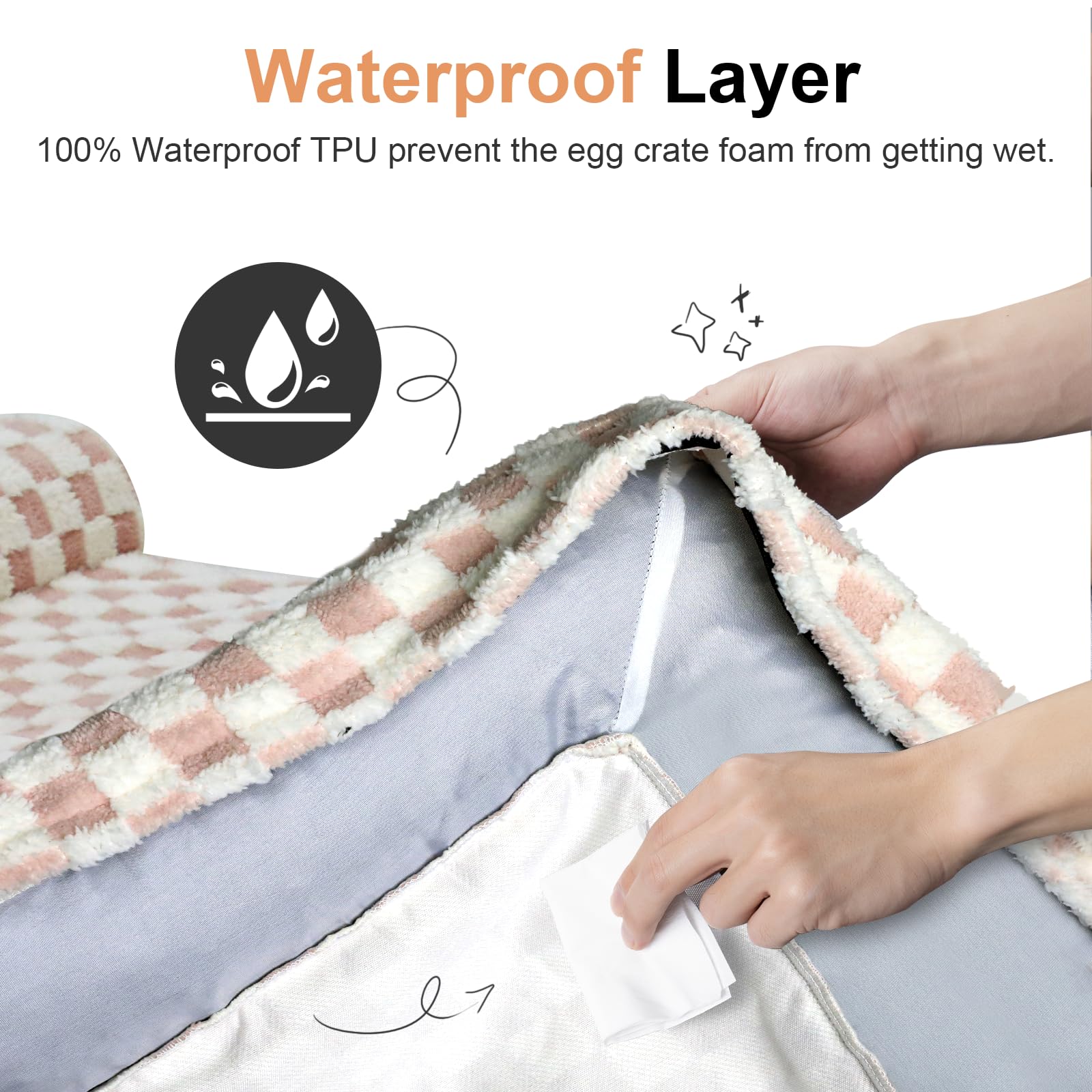 NANUYA dog bed waterproof inner liner protects core from spills