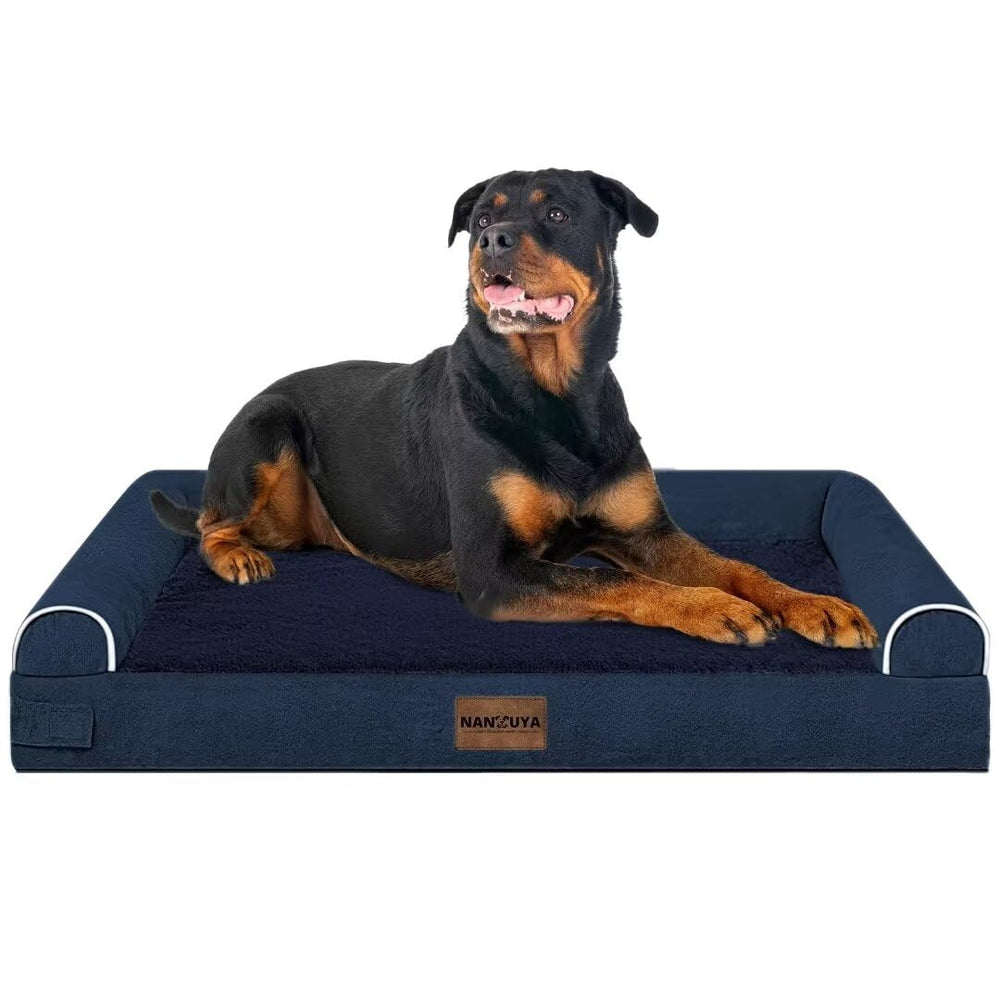 NANUYA large dog bed enables easy two-bed connection for larger pets.
