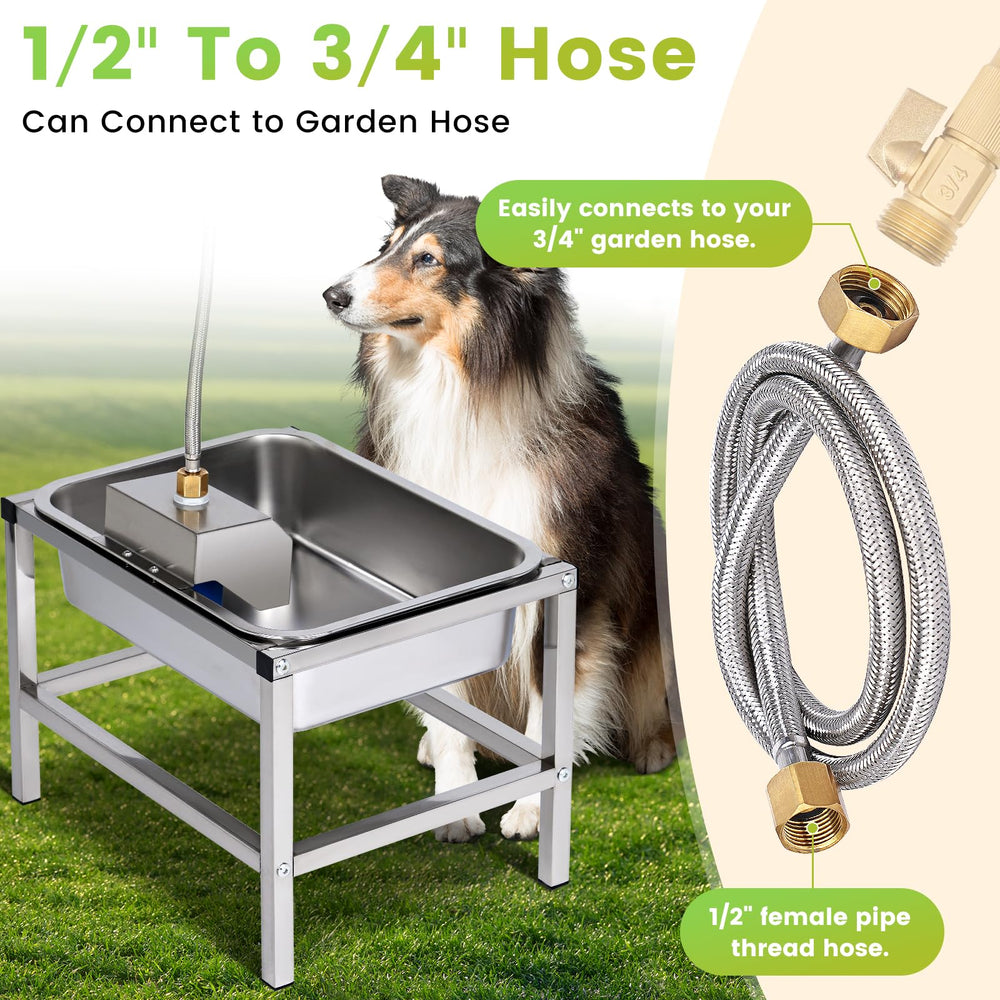NAOEDEAH 3Gal large-capacity dog water dispenser satisfies pets outdoors.