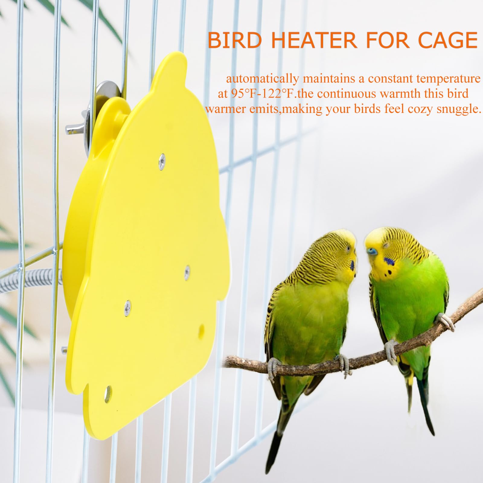 NAOEDEAH bird cage heater installation with screws and spacers.