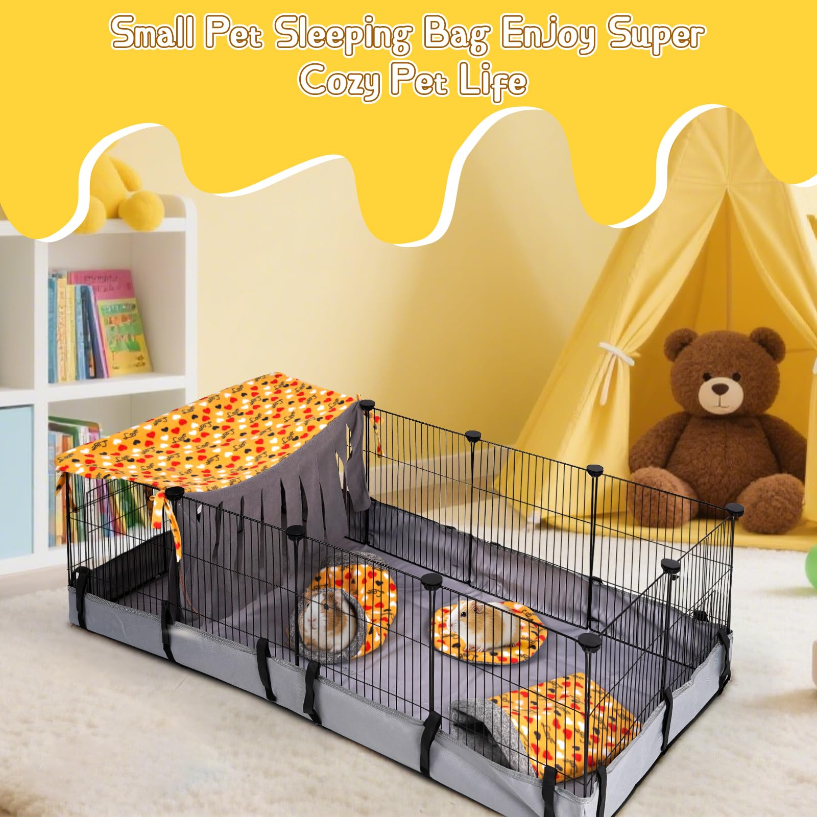 NAPLORD small pet cage habitat setup showcasing all pieces for a cozy, secure home.