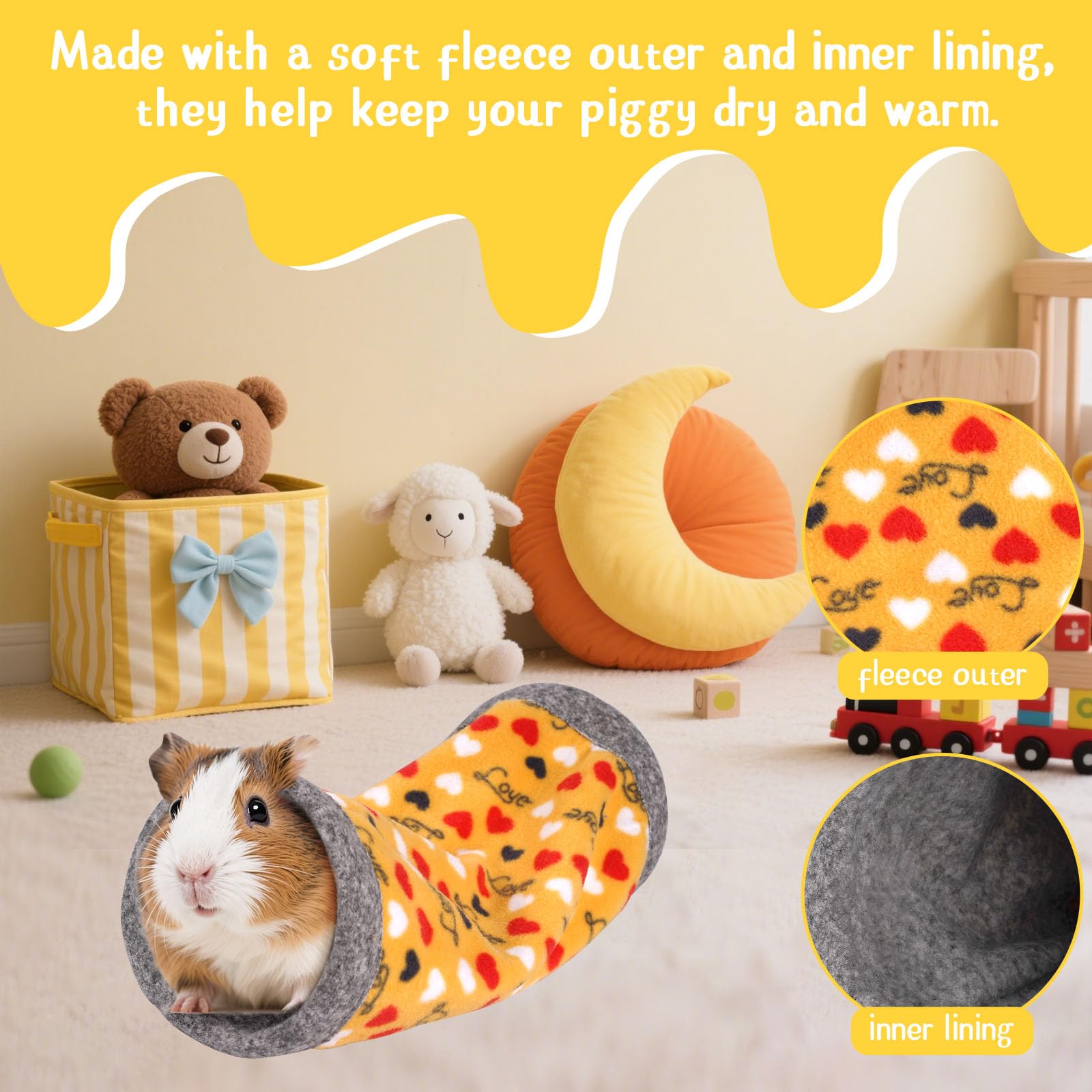 NAPLORD small pet fleece tunnel shown in compact, chew-safe design for active play.