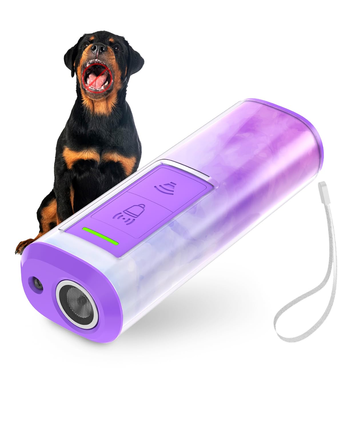 Nasebila dog bark deterrent indoors-outdoors in use for gentle training and boundary setting