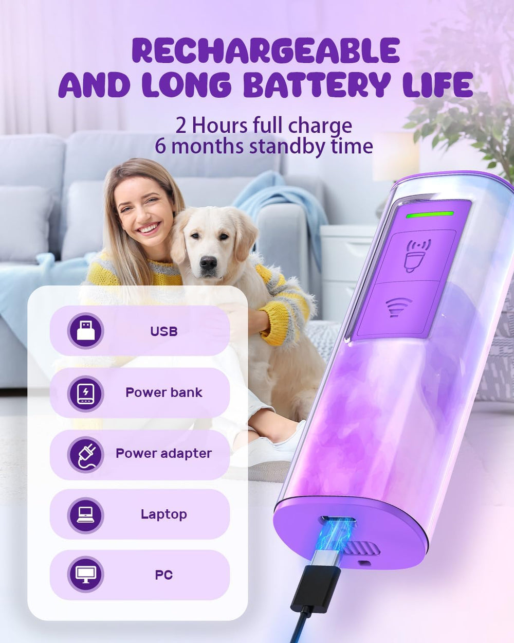 Nasebila device with USB-C charging supports fast ready-to-train intervals