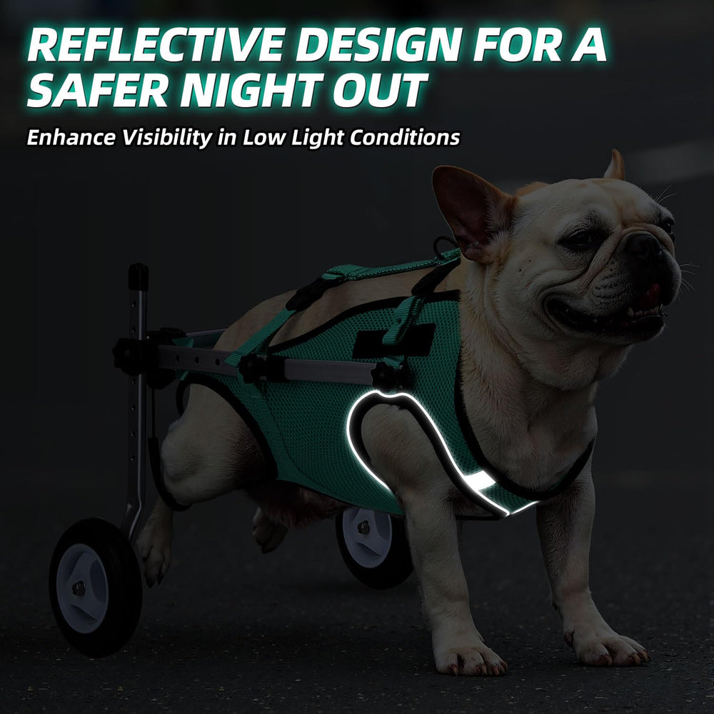 Nasjac dog wheelchair reflective stripes boost visibility during low light.