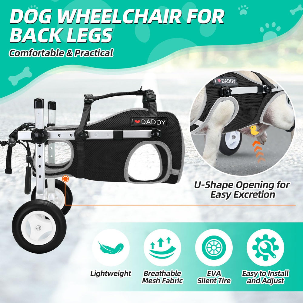 Nasjac dog wheelchair two-sizes-small-medium ensures proper fit.