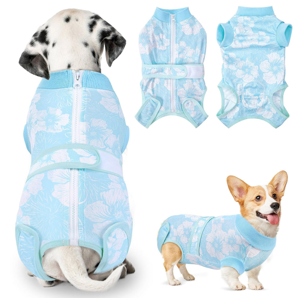Nasjac Recovery Suit for Dogs back zipper enables easy wear and removal.