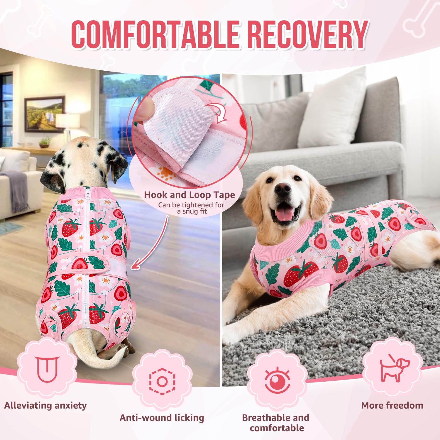 Nasjac multi-purpose dog-onesie for post-surgery and skin-care